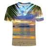 Męskie koszule plażowe grafika 2 3D letnie mężczyźni kobiety krótkie rękaw Hawaje Streetwear o Neck Natural Scenerie Unisex Ubranie