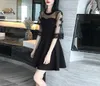 Vestidos casuais Mulher coreana outono primavera de moda vintage preto preto conjuntos de duas peças