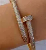 2021 Luxus 18K Gold bedrucktes Kupferschlangenschrauben Armband Armband Gold Platted Diamond Frauen Nagelarmband 7826900