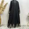 Vêtements ethniques Dernières Abayas pour femmes Appliques Souilles robe Femme Musulmane Turquie Kimono Modest Robe Dubai Islamic Kaftan