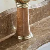Zlew łazienki krany europejski marmur stały mosiężny basen akcesoria luksusowe jadeile różowe złoto jedno uchwyt koście