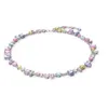Sailoroon Swarovskis Halskette fließende helle bunte Süßigkeiten Halskette für Frauen mit Schwalbenelement Kristall Regenbogen weiße Schlangenknochenkette