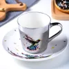 Mughes Ins Specchio Reflection Cup Tagle Tagle Ceramic e Saucer Set Lion Funny for Friend Birthday Gift WF 213P