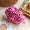 Decorative Flowers Simulated 7-Head Dry Burned Small Rose Bouquet Wedding Bride With Hand Held Home Fake Multi-Color Decoration