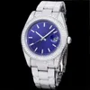Diamentowe zegarki Męskie automatyczne zegarki mechaniczne 41 mm Sapphire ze stalową bransoletką z diamentów