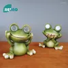 Ornement de grenouille de figurines décoratifs avec statue de résine d'éclairage solaire Ornements nordiques