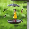 Autres fournitures d'oiseaux Sentille de chaîne de métal d'alimentation unique avec conception de parapluie pour filles pour décoration de jardin extérieur cour facile