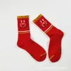 Chaussettes masculines 22fw Nouvel An chinois Big Red chaussettes Red Mens and Womens Mid Cap Cotton Bunny Year Cartoon Doll Calf chaussettes 4.