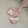 Shorts Ins Childrens Clothing Summer Girls Baby Lace Embroidered Boat Clothing Newborn Baby Dot Fashion Shorts Childrens Cotton Casual Mini Pants d240510