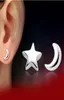 Boucles d'oreilles en or blanc pour femmes bijoux de l'oreille de lune star 30 925 Boucles d'oreilles en argent sterling pour les musulmans islamiques bijoux vintage7632293