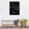 Luosucsf Kansas City Map Poster Kansas City Map Wall Art Us Map Poster Printing Picture Hanging Decoration Home Canvas Oil Painting for Bedroom
