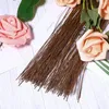 Flores decorativas 50pcs acessórios artificiais de buquê de arame floral na cor da cor da cola de ferro artesanal DIY