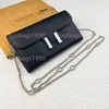 22cm Designer Purse With Chain Strap Espom woman Wallets Silver Buckle Whole cowskin Card holders Bags fashion Genuine leather Long wallet For lady come with Box