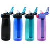 650ml portable water purifier bottle kettle gym training bottle leak proof vibration bottle outdoor survival filter 240506