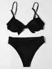 Swimwear féminin Ztvitality Black Bow High Taist Bikinis Brésilien Sexy Bikini 2024 STACHES D'ARRIVÉ