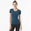 Clothes Yoga Womens Fitn T-shirt Top Sexy Fast Dry Dance Rhyme Gym Exercise Morning Running Round Neck Short Sleeve Ts