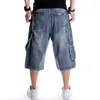 Jeans masculin Summer Plus taille Hip Hop Denim Shorts 8xl 7xl 6xl 5xl Fashion Men Multi-Pocket Skateboard Pantal