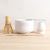 Teawaren -Sets Luwu 4PCS/Set Ceramic Matcha Kits Bowl mit Bamboo Whisk und Chasen Halter 350 ml