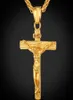 Mężczyźni Crucifix Cross Cross z łańcuchem biżuteria biżuteria ze stali nierdzewnej/18K Gold Antique Jesus Naszyjnik YS31922697395