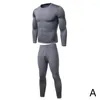 Sous-vêtements thermiques pour hommes Hiver Mens Suit Fashion Silk Slim Round Neck Compression