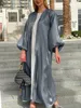 Ubranie etniczne Chic Glitter muzułmanin kimono abaya puff slve retro etniczna szata dubai Dubai Bliski Wschód Arabia Arabia Eid Ubrania Przestrzeń T240510