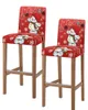 Couvercles de chaise de Noël Red Snowman Snowflake Lantern Hiver High arrière cuisine Cuisine élastique Bar tabouret Slipcover Dining Room Souse Cas