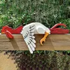 Dekorative Figuren Tiergarten Statue Outdoor Kawaii Huhn auf Zaun Wand süßes Schlafdekor Kunst Handwerk Home Farm Veranda Spaß