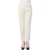 Pantalon féminin Capris d'âge moyen et de personnes âgées pantalon blanc printemps pantalon élastique mince pantalon droit des mères