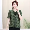 Frauenblusen Sommer Womens Kurzarm Casual Print Shirts für Frauen florale Vintage Damen Ruffen Tops Kleidung Kleidung