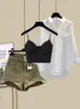 Feminino de pilotes femininos Mulheres Summer Y2K Streetwear Conjuntos para roupas femininas Casual Casual Sexy Camisetas solares