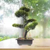 Fleurs décoratives décor d'arbre de pin faux bonhonsaï plantes artificielles à la maison décorations de maisons lumineuses intérieures