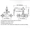 부엌 수도꼭지 검은 기름 문지름 청동 세라믹베이스 벽 장착 욕실 싱크대 수도꼭지 회전 스파우트 믹서 탭 듀얼 크로스 핸들 ANF878