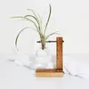 Vaser 1pcs terrarium hydroponic glas vintage blomkruka transparent vas träram bordsskiva växter rum hem bonsai dekor