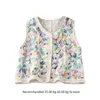 Women's Tanks Women Sleeveless Crop Top Vests Crocheted Flower Sequins Button Up Cardigans