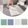 Bath Mats Square Stripe Shower Stall Soft Non Slip Bathroom Floor Mat With Hole TPE Anti-fall Products