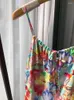 Abiti casual Donne Donne colorate Floral Crayon Vernice Sling Voga Visconnessa Vischering Bulchless Holiday Female Maxi Dress