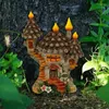 Dekoratif Figürinler Ahşap Peri Elf Kapı Minyatür Dollhouse Bahçe El Sanatları Masalları Dekorasyon Süsleri Açık Mekan Heykel