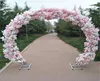 Ny Cherry Blossomiron Round Stand Lucky Door Full Diy Wedding Window Party Decor Artificial Flower Cherry Blossom Arch Shelf5449425