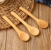 13cm Round Bamboo Wooden Spoon Soup Tea Coffee Honey Spoons Stirrer Mixing Cooking Tools Catering Kitchen Utensil SN610 LL