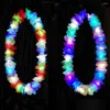 Party -Dekoration 1PCS Frauen Mädchen LED Leuchten Hawaii Blume Leis Haar Band Garland Hula Luau Glow Wrader Halskette Geburtstag Hochzeit Weihnachten