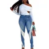 Nuovo designer jeans for women Fashion elasticy patchwork pantaloni in denim primavera estate in alta vita pantaloni magri da streetwear oggetti all'ingrosso di vestiti all'ingrosso 11035