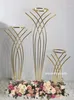 10st Factory Whole Wedding Tall Metal Table Centerpiece Stands Flower Vase Stand Gold Column Decoration13175644