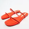 Slippers 116875 Fashion Fashion Fashion Fashion Purple Semporche simple Orange Sandales Toe carrée ouverte