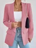 Womens Jacket Trafza Outerwears Solid Color Loose Fit Suit Temperament Commuting Spring Summer Thin Clothing Female 240424