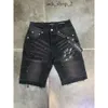 Purple Jeans Shorts Мужские короткие дизайнерские джинсы прямые отверстия повседневное лето -ночное клуб Blue Ksubi Jeans Женские шорты в стиле роскошной патч Тот же стиль фиолетовый короткий 425