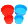 Bakvormen SV-4PCS siliconen cake-blikken ronde set rode en blauwe pan van bakbladvak met anti-stick mal