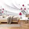 Wallpapers lellyu Custom Wallpaper 3d Po Murals Mooie handgeschilderde lijntekening Bloemen Modern minimalistisch tv-achtergrond Wall Paper