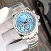 Diamond Watch Watch Watch Luksusowy zegarek Automatyczny ruch mechaniczny zegarek 40 mm Hardlex Crystal Diamond Bezel Chronograph zegarek zegarek ze stali nierdzewnej Montre de Luxe