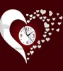 Новое зеркало Lovely Hearts Wall Art Clock Decal Diy Mirror Watch Safe Новинка Украшение детские часы Home Decor Y2001107670412