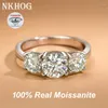 Cluster Rings Real S925 Silver 4cttw Moissanite Women No Fade White Gold Plated Jewelry D VVS1 Pass Diamond Test GRA Certified Ring